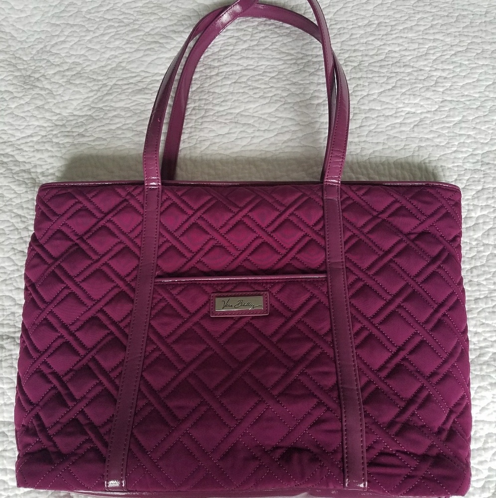 **SOLD** Trimmed Laptop Tote Plum Vera Bradley EUC